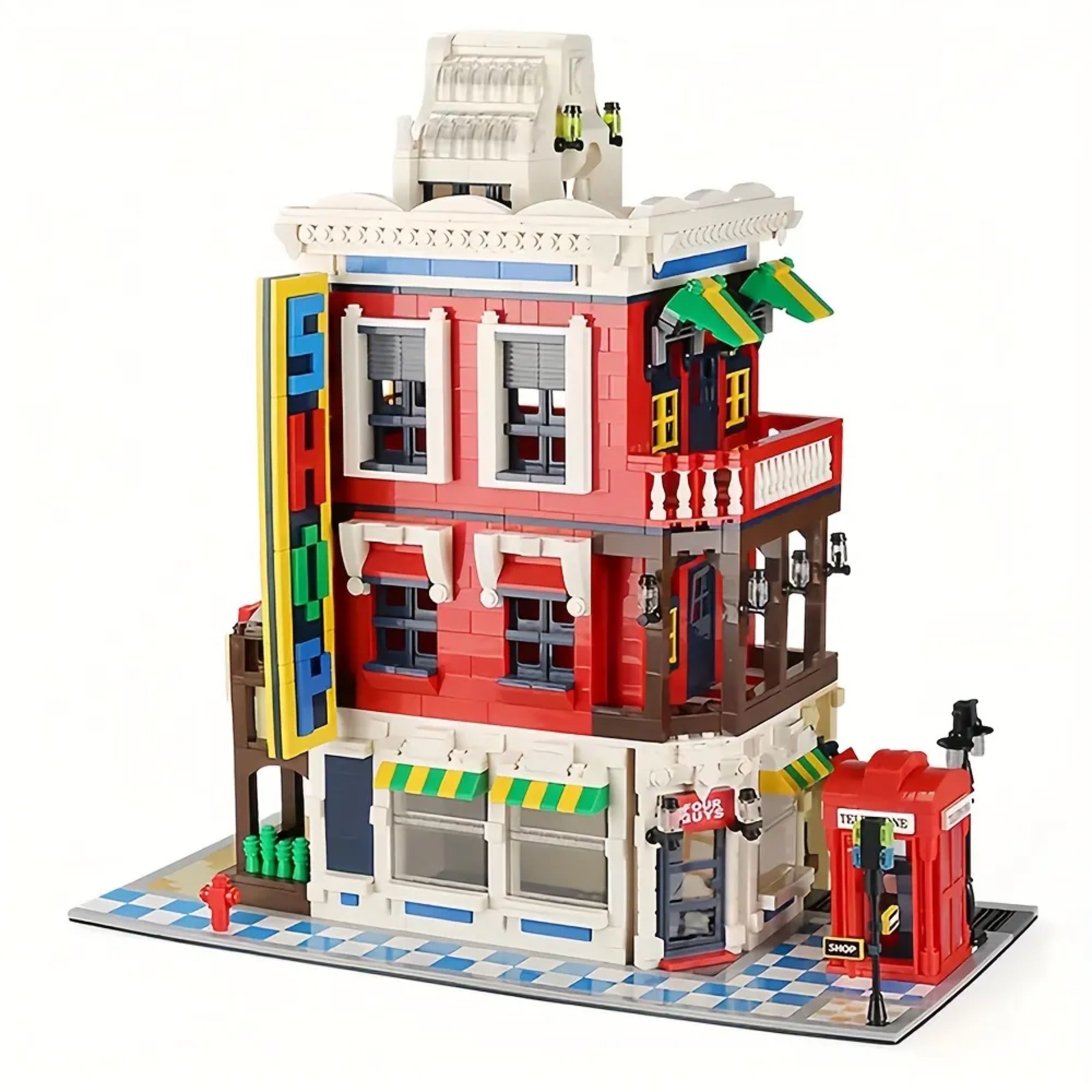 City Corner Shop & Market Building Block Set | General Jim's Toys & Bricks | GJ-CSB