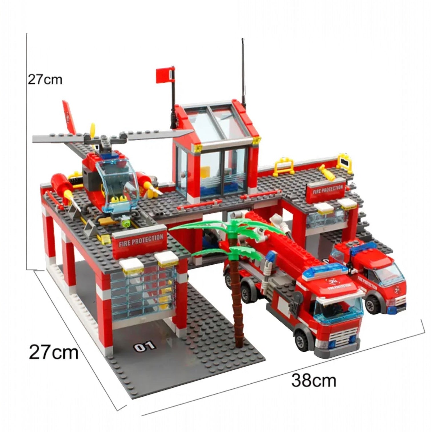 General Jim’s Multi-Vehicle Fire Station Building Block Set |General Jim's Toys & Bricks | GJ-FSWV