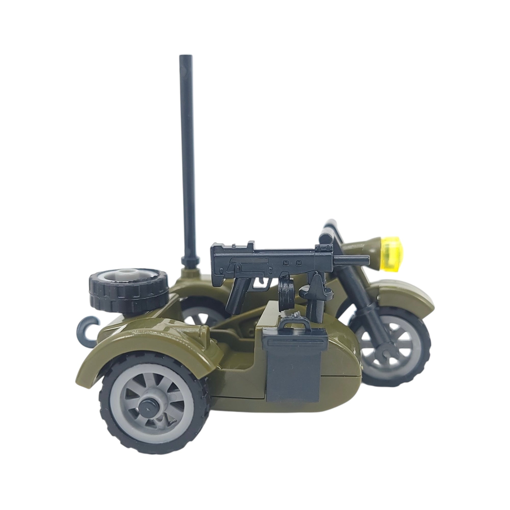 WWII German Military Motorcycle with Removable Sidecar (Green) Building Blocks Set | General Jim's Toys & Bricks | GJ-GWSD-G