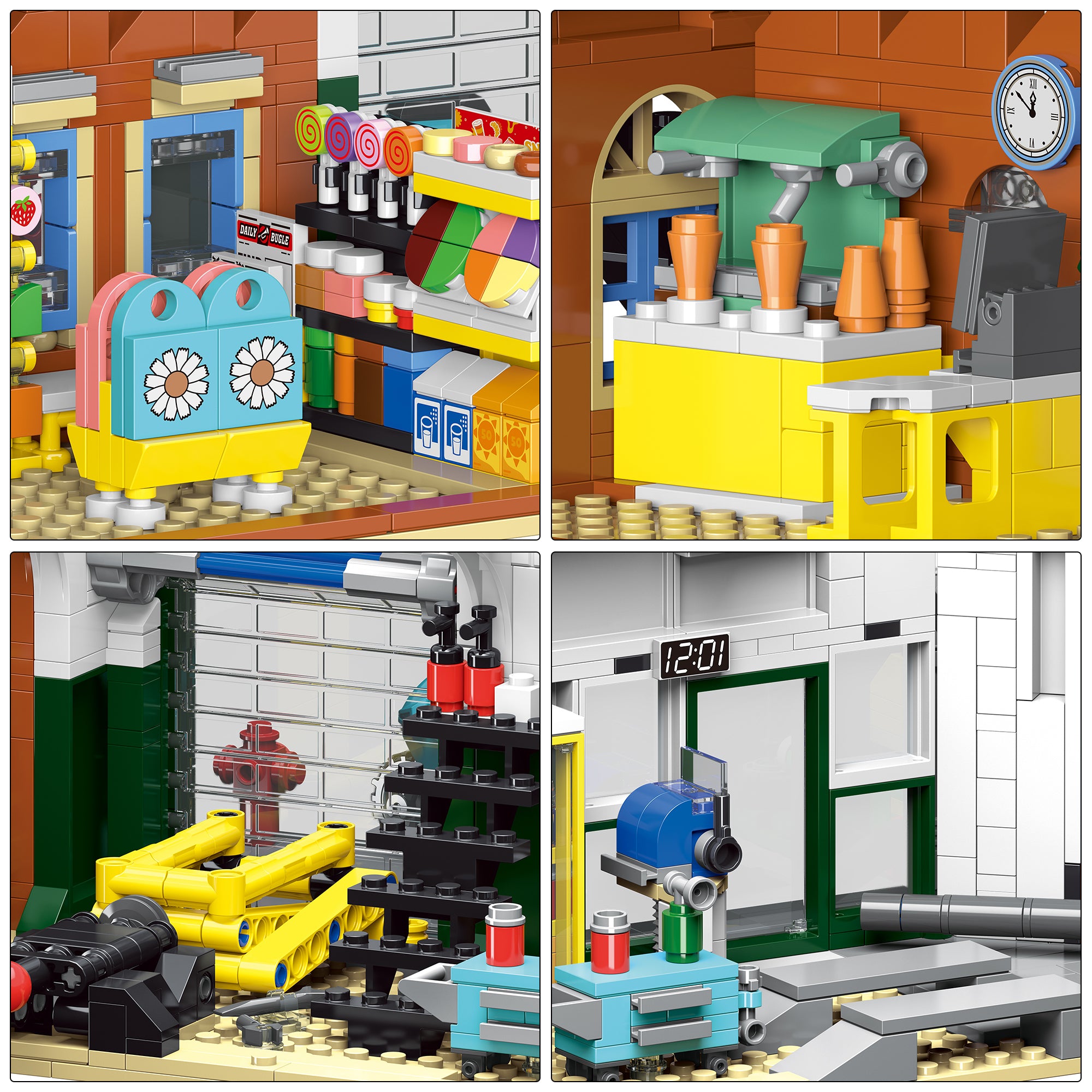 Car Repair Shop & Diner Dual Build Building Block Set | General Jim's Toys & Bricks | GJ-CRS