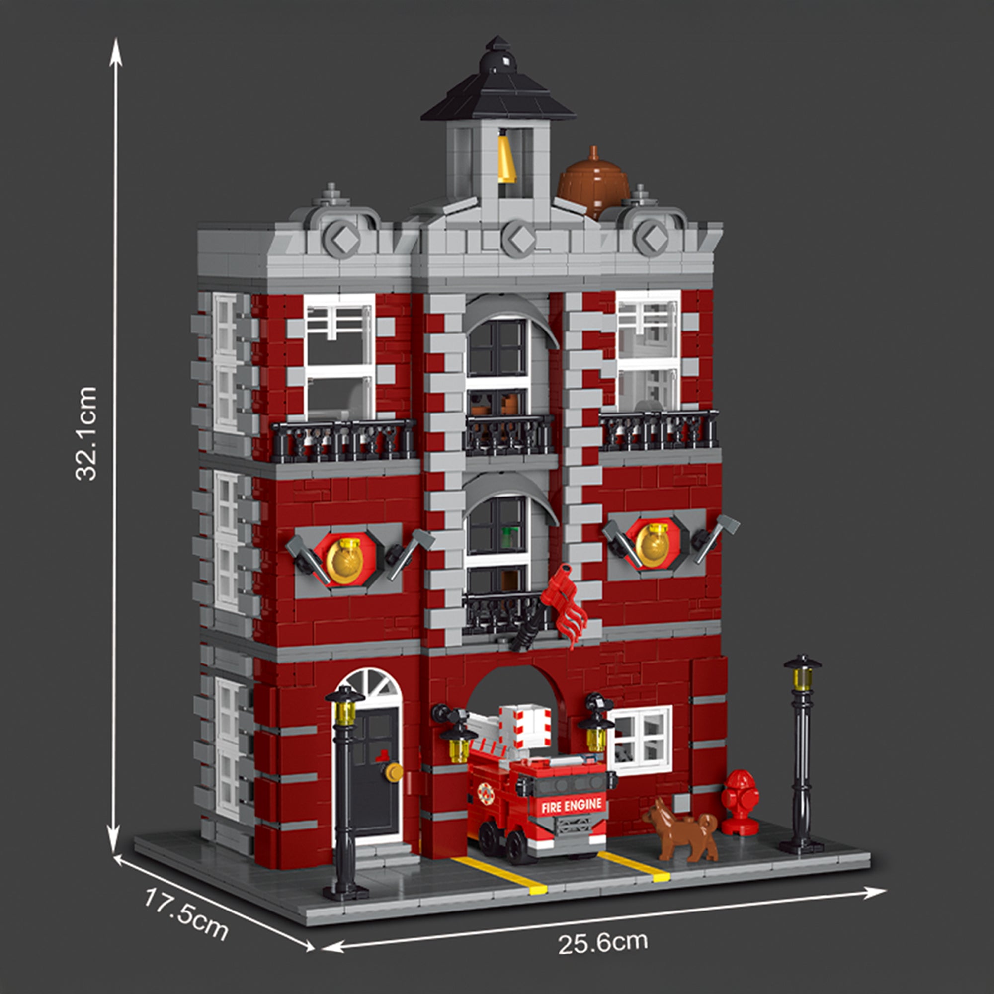 Lighted 4 Story Fire Station Building Blocks Set | General Jim's Toys & Bricks | GJ-FSOB