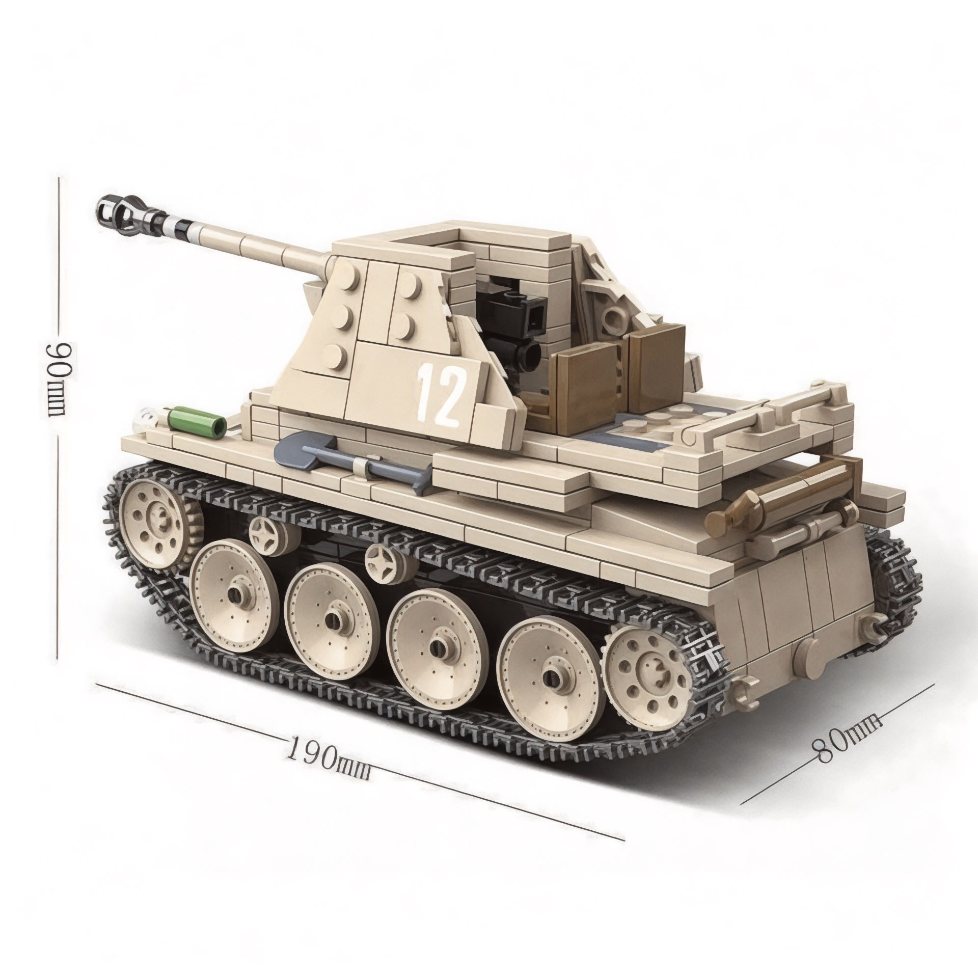 German Marder III Tank Destroyer SD.KFZ.138 Building Blocks Set | General Jim's Toys & Bricks | GJ-GTD