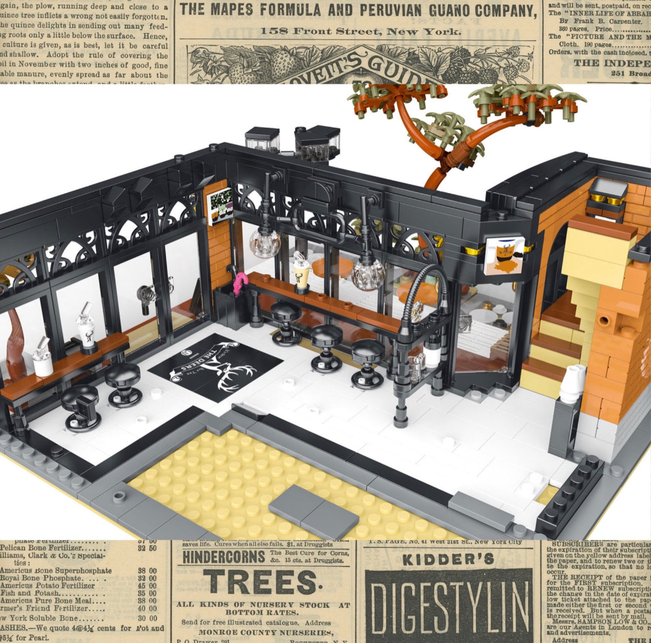 Deers Bubble Tea Café with LED Light Kit Building Blocks Set | General Jim's Toys & Bricks | GJ-DBTC