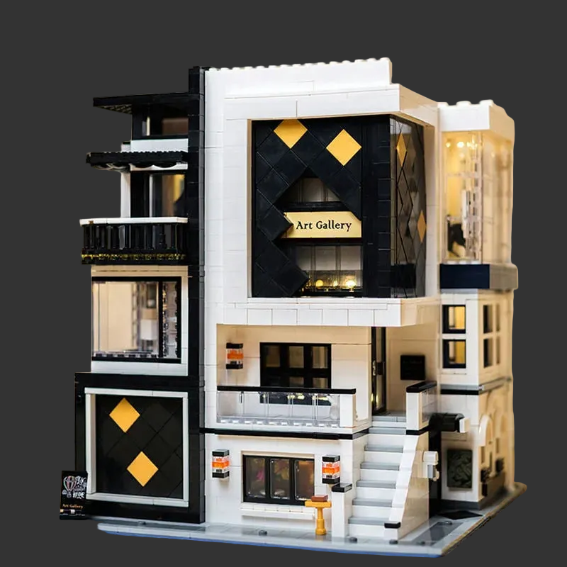 3 Level Art Gallery Modular Building Blocks Set | 3,536 Pieces | GJ-AG