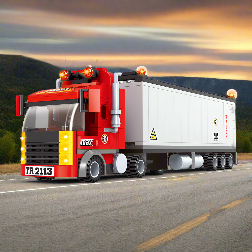 Big Rig Tractor Trailer Truck Building Blocks Set | General Jim's Toys & Bricks | GJ-KOT
