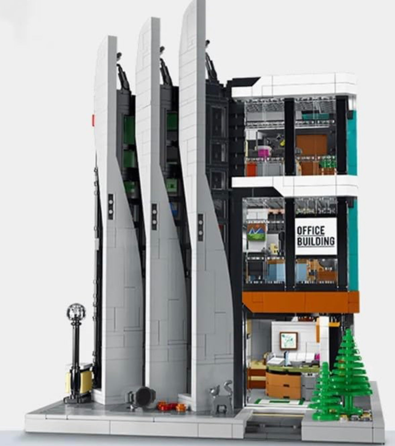Downtown Office Building Modular Building Blocks Set with Integrated Light Panels | General Jim’s Toys & Bricks | GJ-TOB