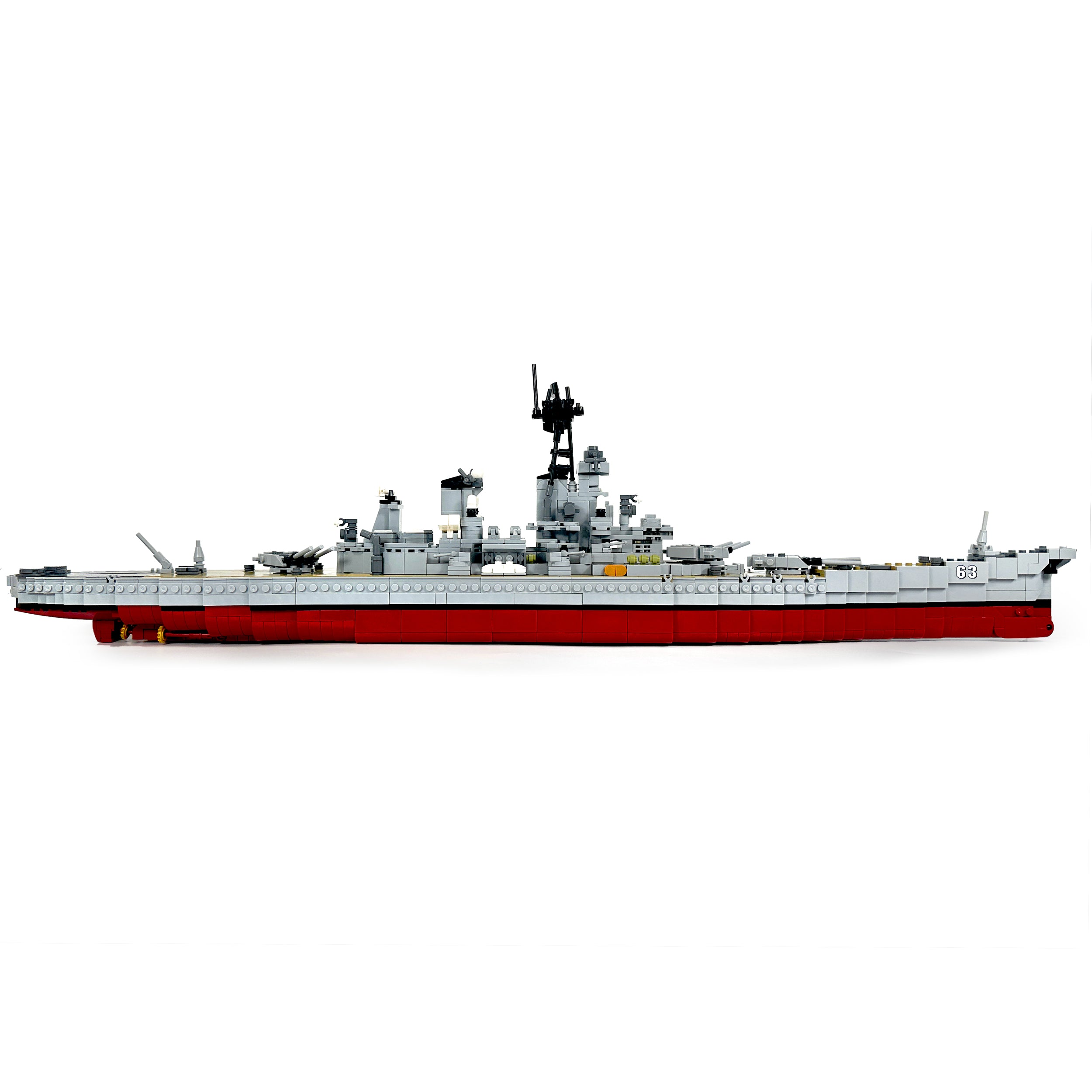 Right side view of Iowa-class USS Missouri battleship model