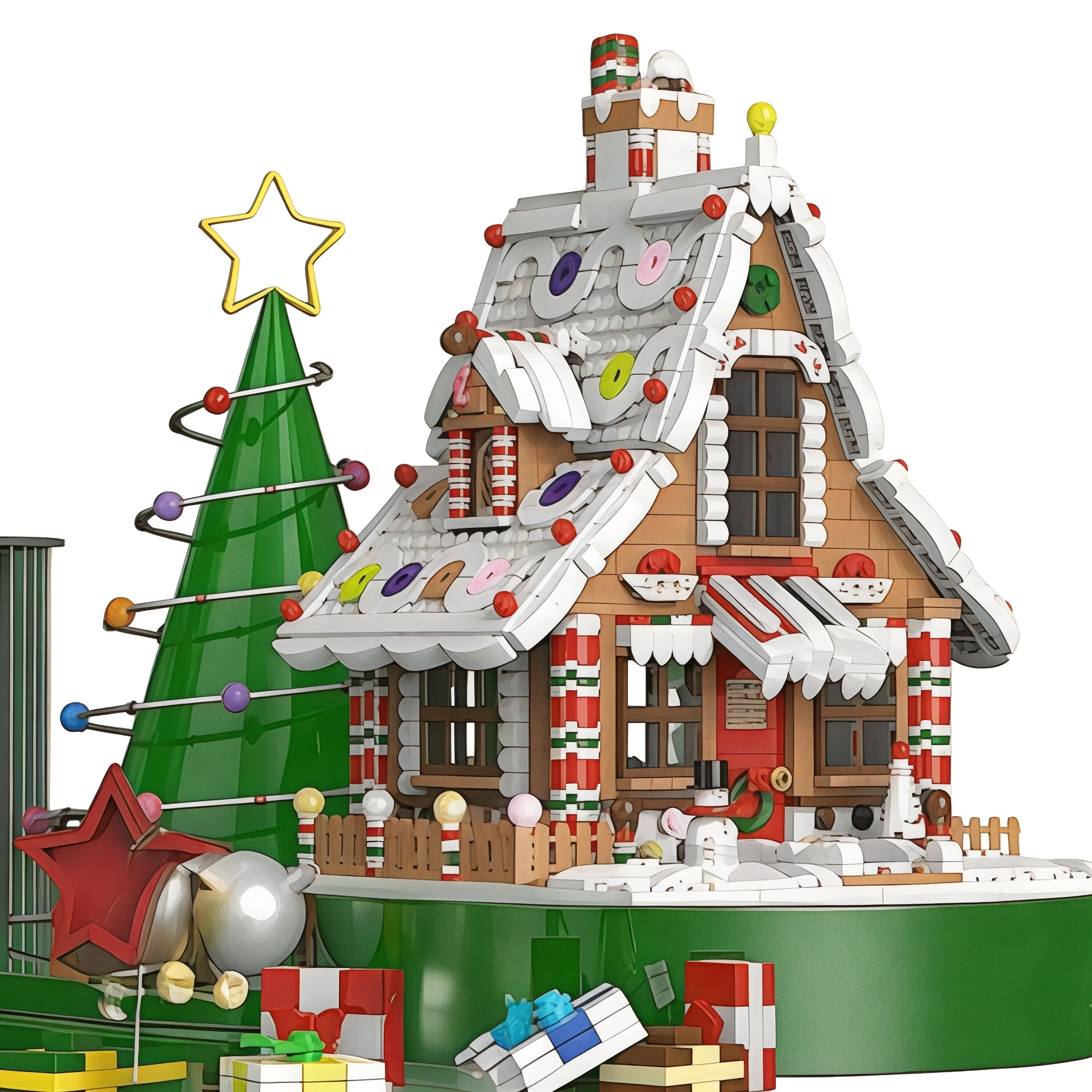 Holiday Gingerbread Building Block House | General Jim's Toys & Bricks | GJ-CGBH