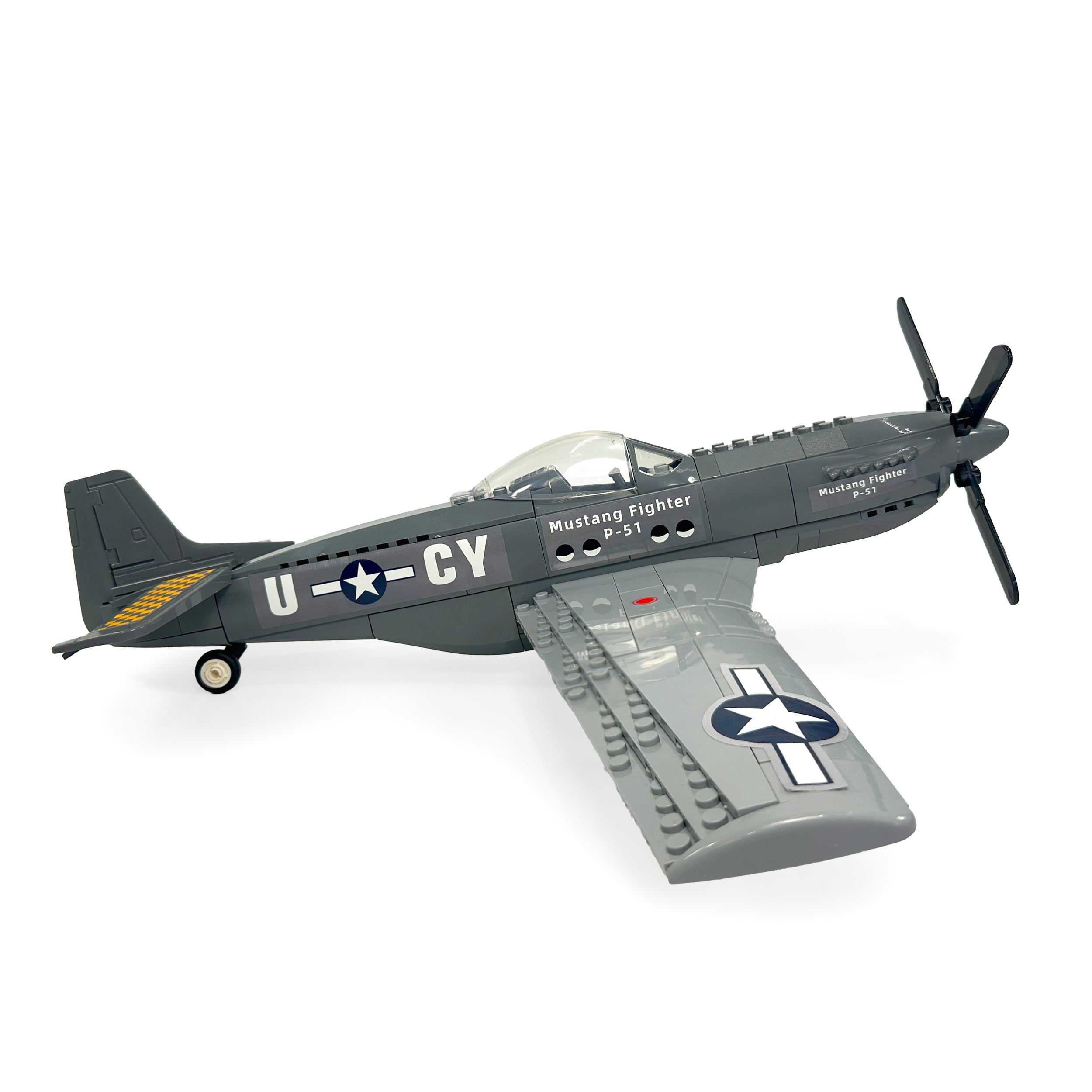 Right side view of North American P-51 Mustang building set