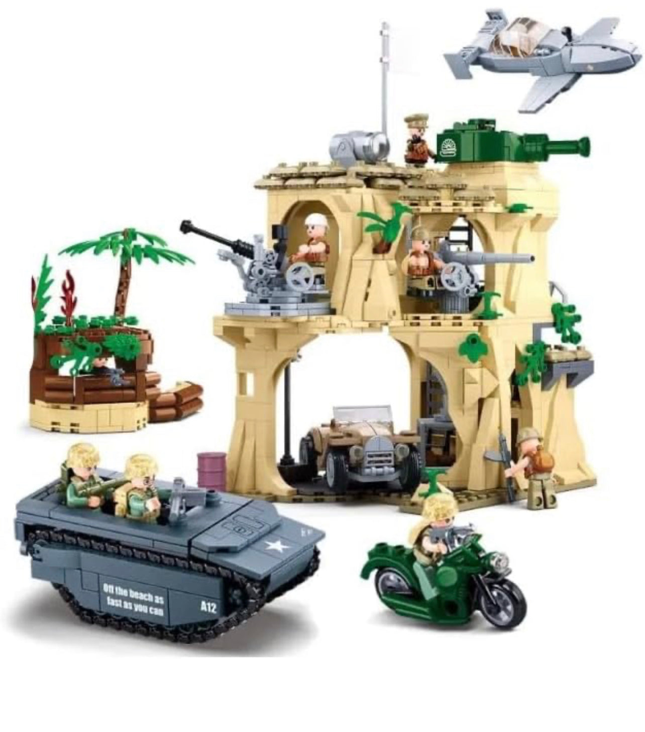 Open Box | Battle of Iwo Jima WWII Military Building Blocks Set | 1,124 Pieces | GJ-BIJ