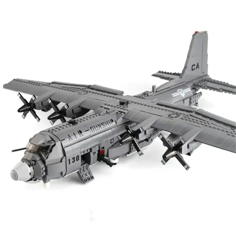 Open Box | AC-130 Hercules Air Gunship Plane Building Blocks Set | 1,713 Piece Set | GJ-USAC130