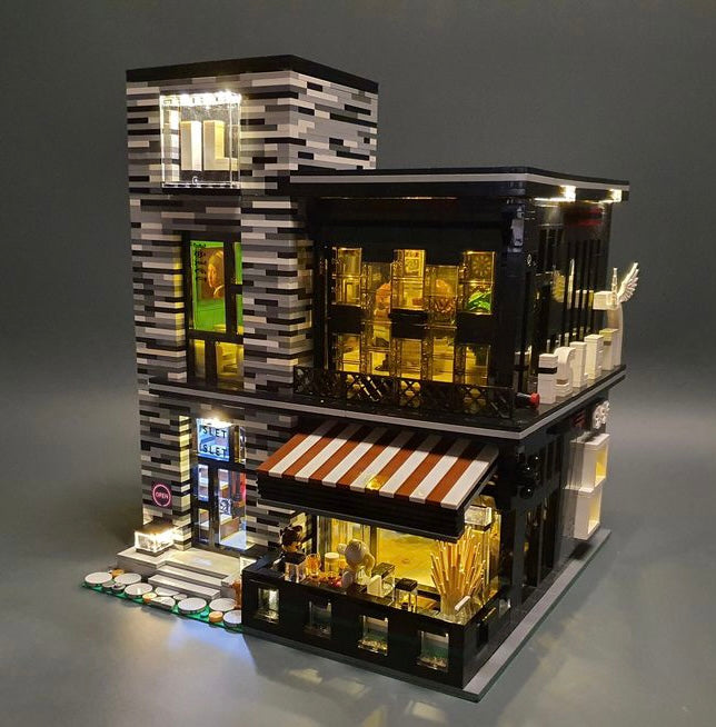 Pub and Restaurant Modular City Building Blocks Set with LED Lighting | General Jim's Toys