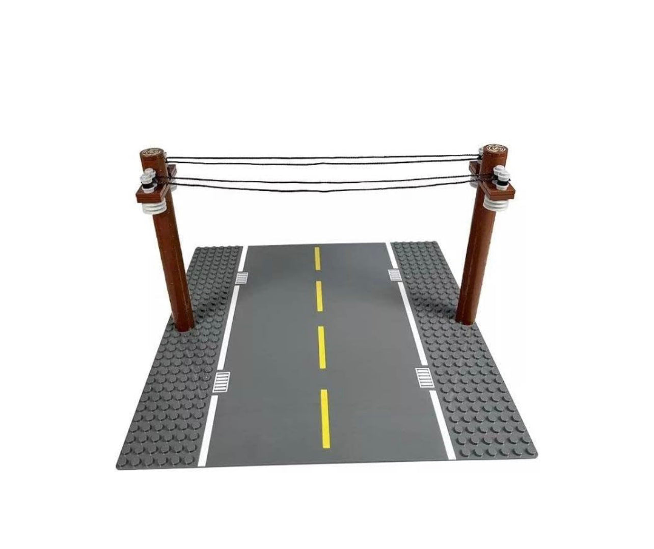 Telephone Pole Roadway Accessory Building Bricks Set (Qty 5) | General Jim's Toys | GJ-TGP5