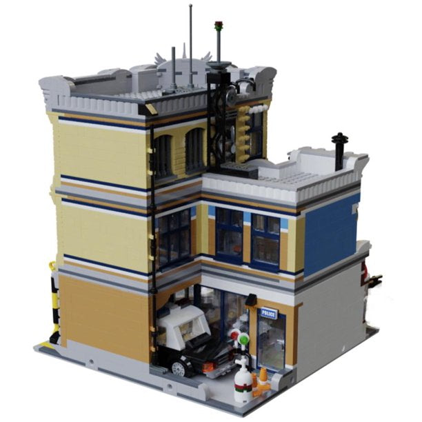 Open Box | Police Station with Donut Shop Modular City Building Blocks Set