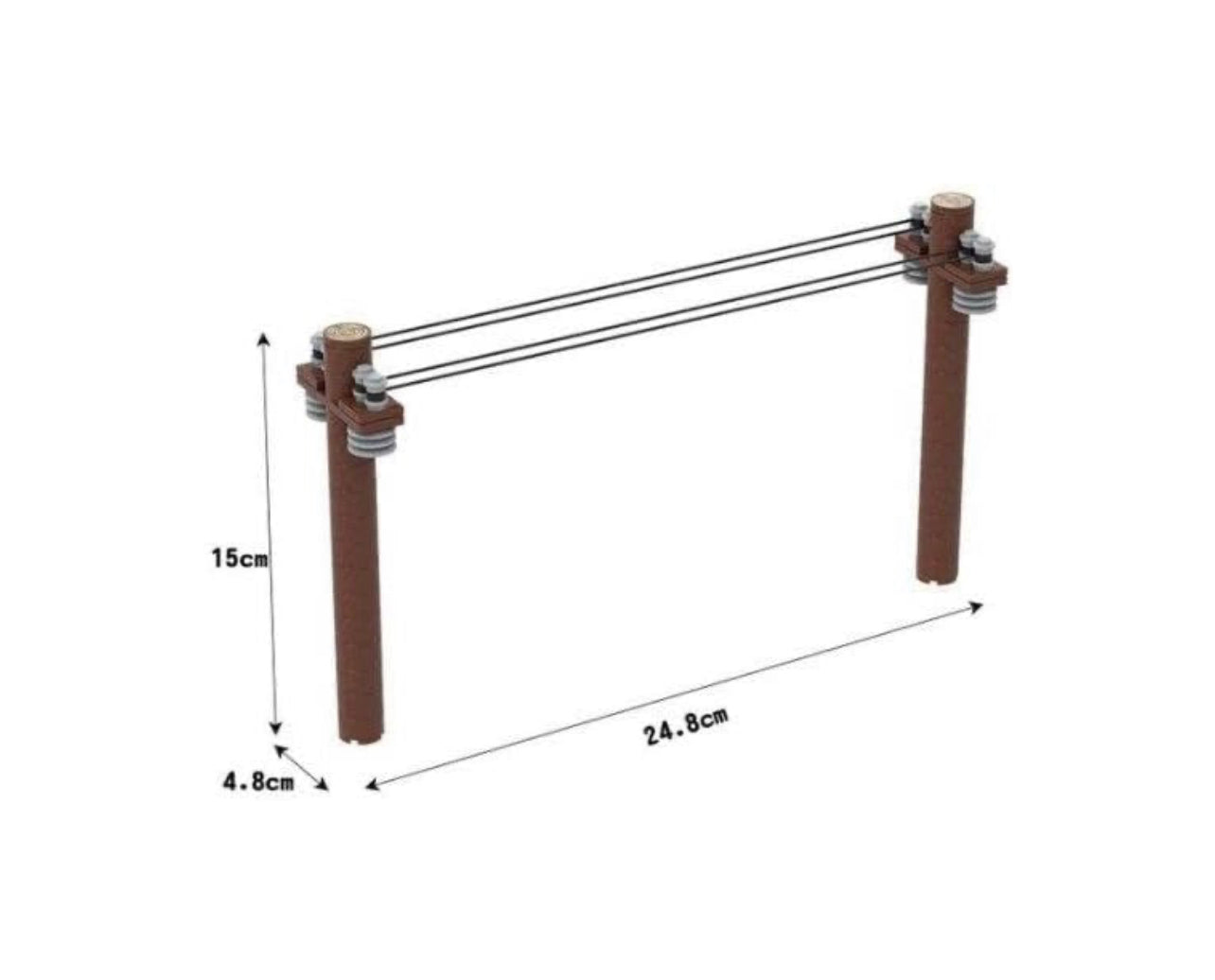 Telephone Pole Roadway Accessory Building Bricks Set (Qty 5) | General Jim's Toys | GJ-TGP5