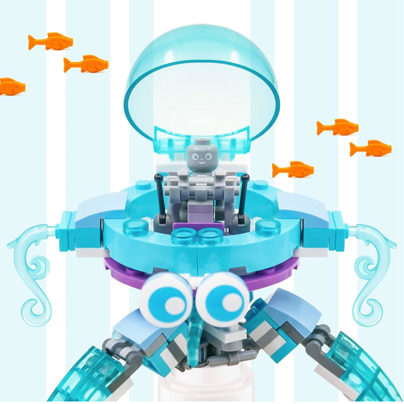 Ocean Fantasy – Rotating Music Box Building Brick Set | General Jim's Toys & Bricks | GJ-MBOF