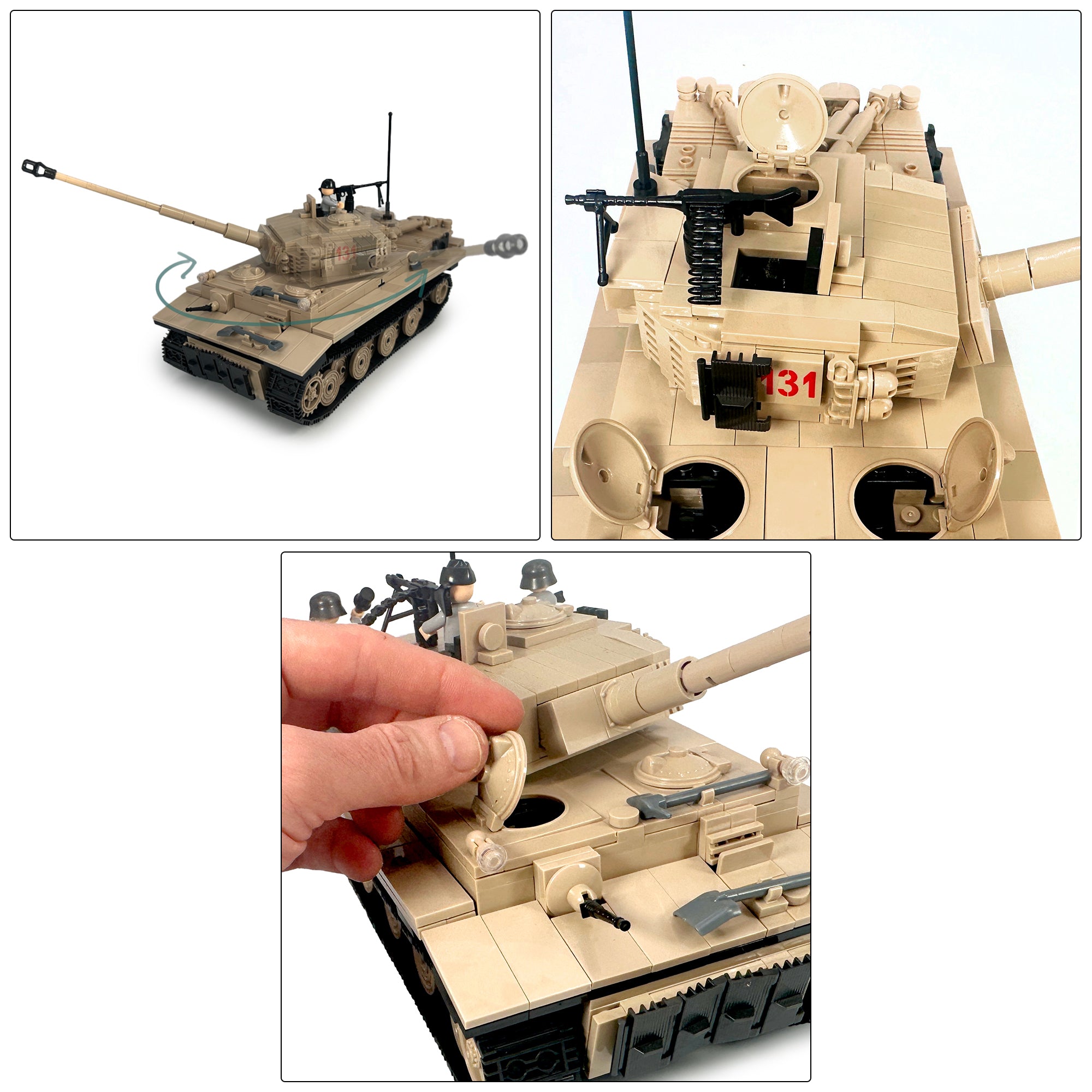 German Tiger Tank 131 Tank Building Blocks Set | General Jim's Toys & Bricks | GJ-GT131