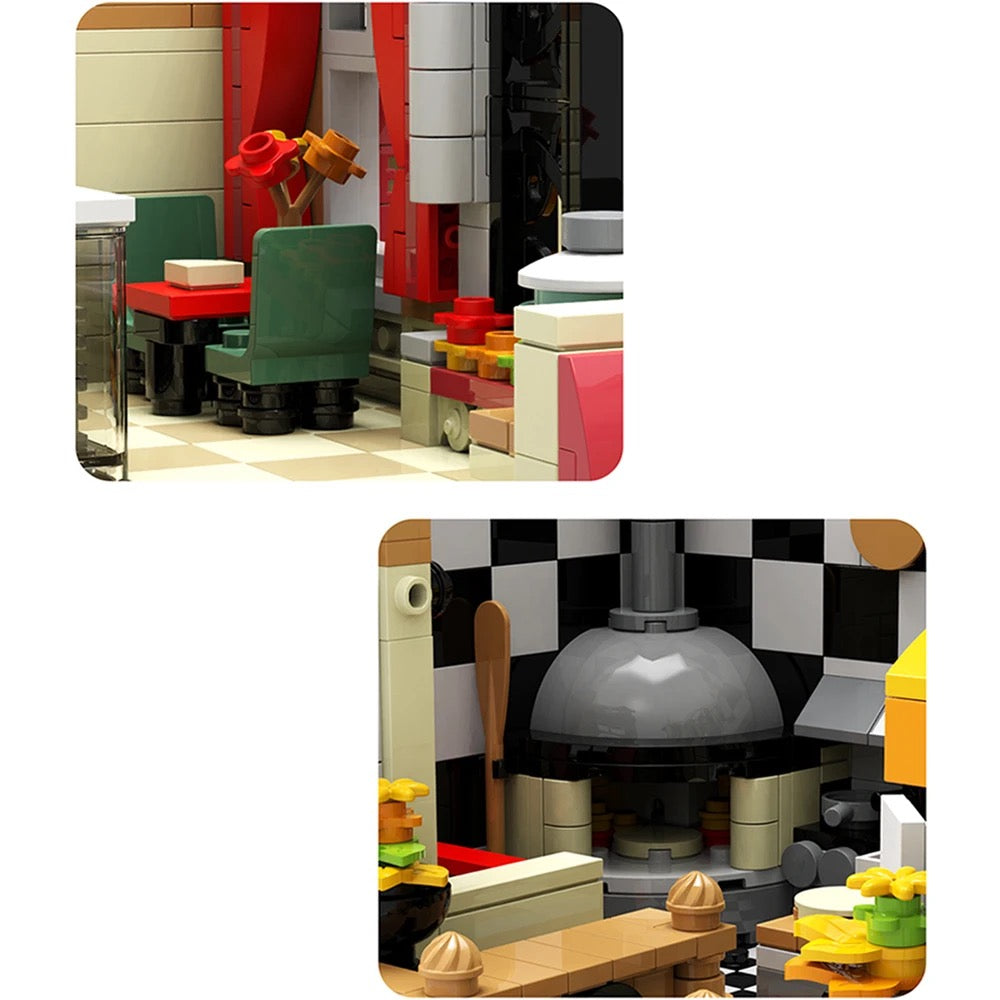 Old Town Pizzeria Modular Building Blocks Toy Set | General Jim's Toys & Bricks | GJ-PZS