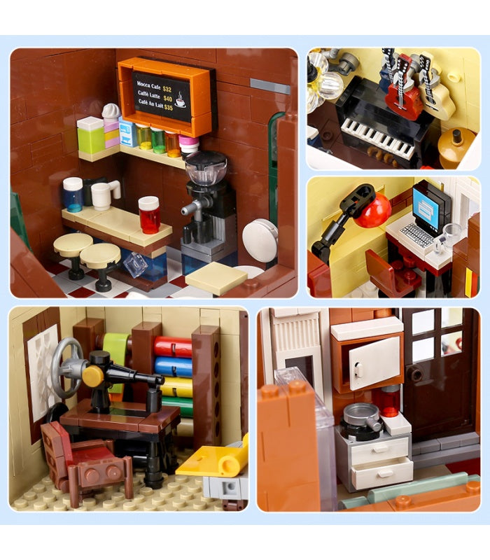 Lighted Music Store & Coffee Café Modular Building Block Set | General Jim's Toys & Bricks | GJ-LMS