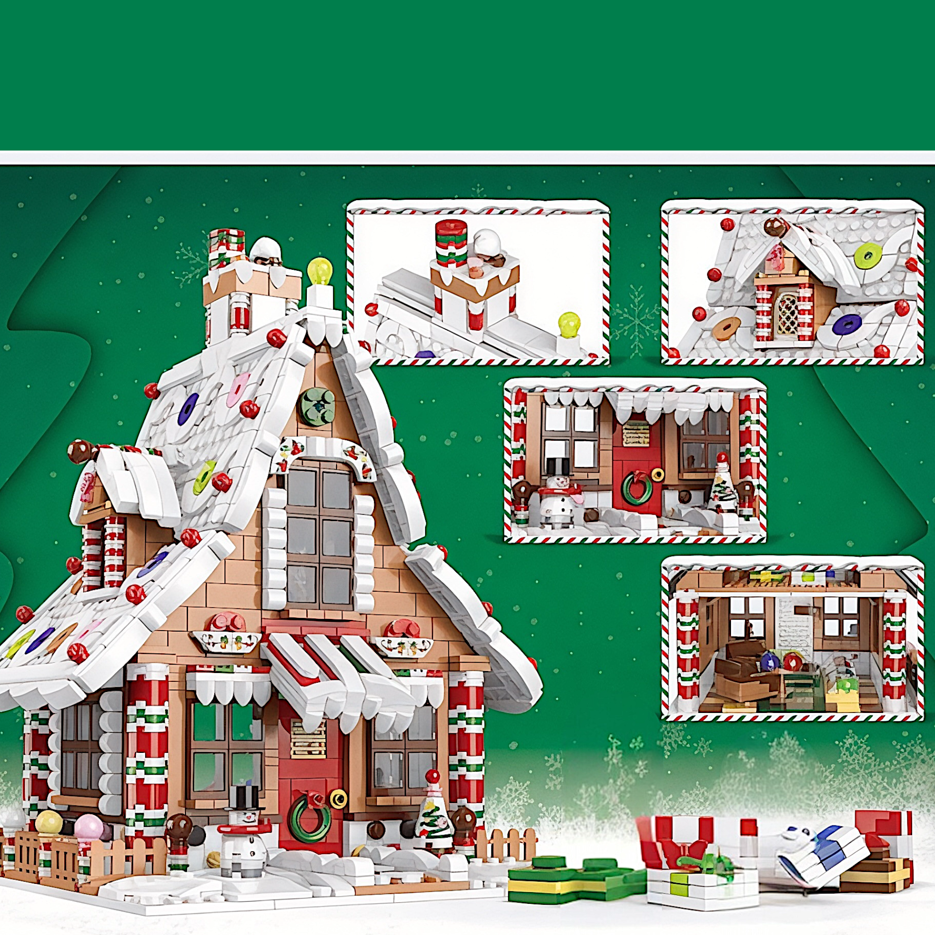 Holiday Gingerbread Building Block House | General Jim's Toys & Bricks | GJ-CGBH