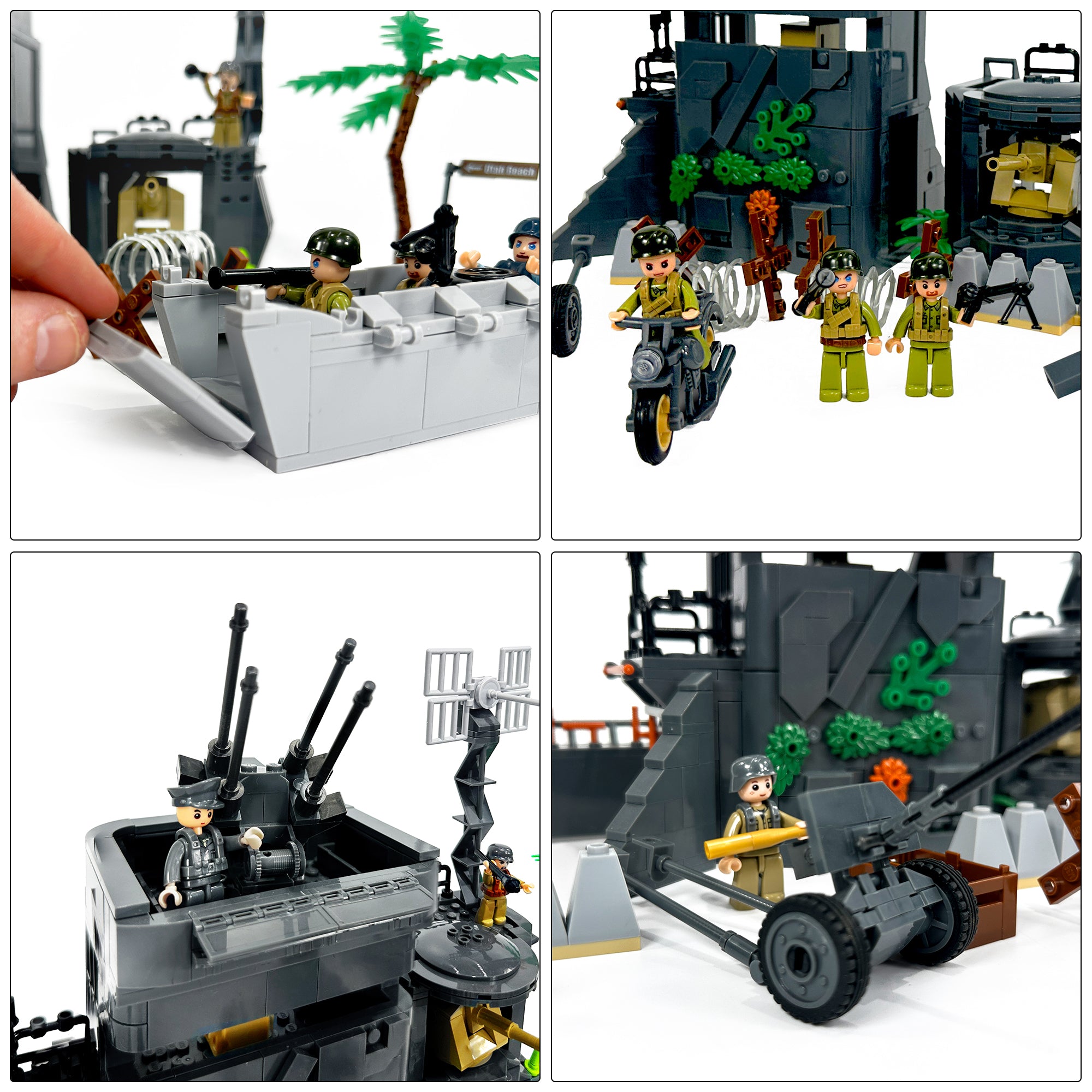 German Atlantic Wall bunker and beach defenses made from building blocks