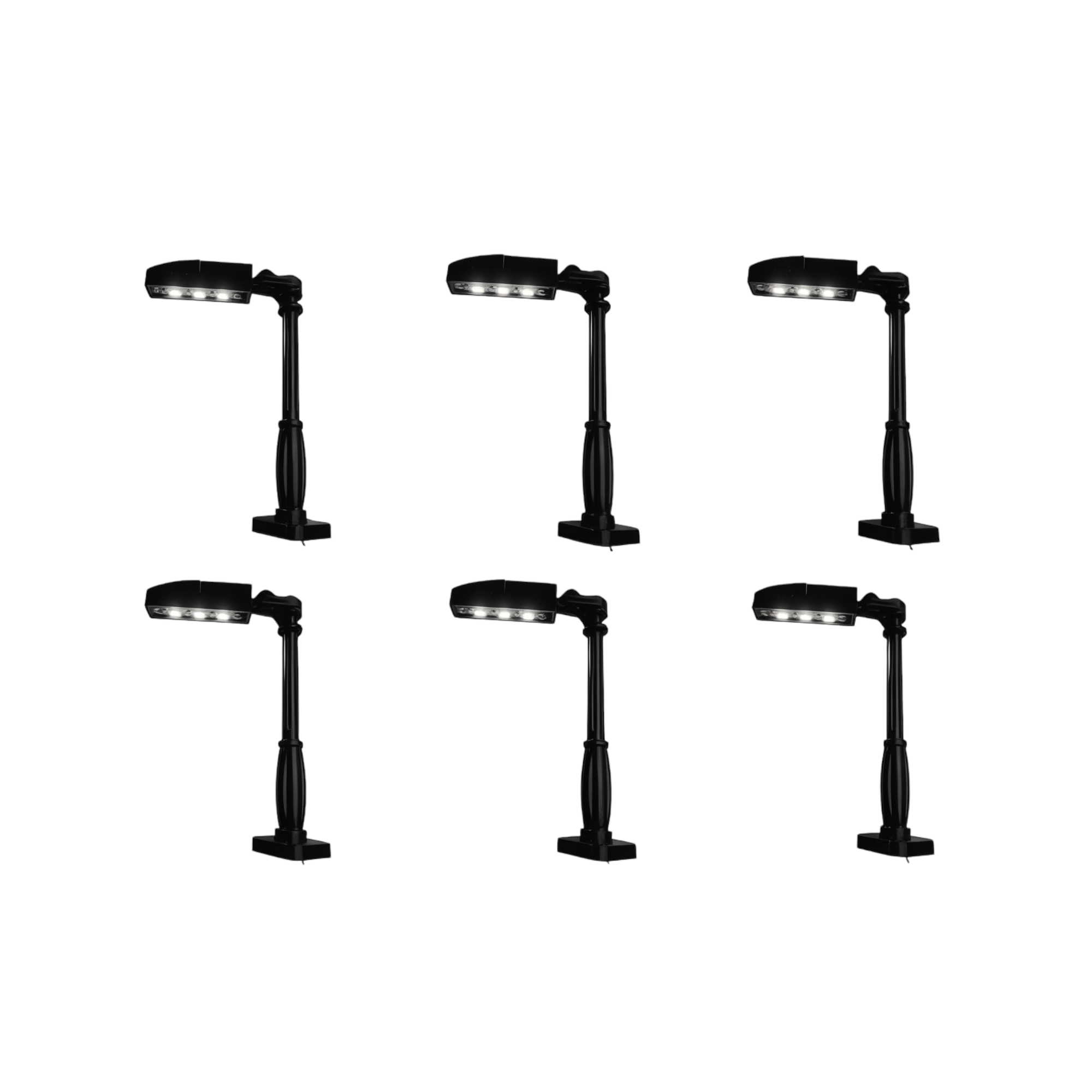 Set of 6 Black USB Street Lamps | General Jim’s Toys & Bricks | GJA-6RLSL