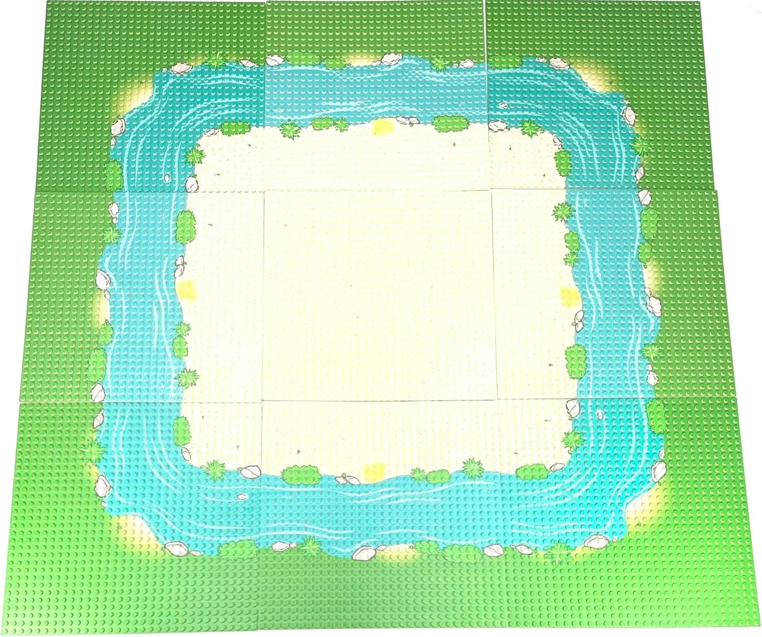 Complete Set of Sandy River Island Baseplates -9 Pack | General Jim's Toys & Bricks | GJ-9MBPS