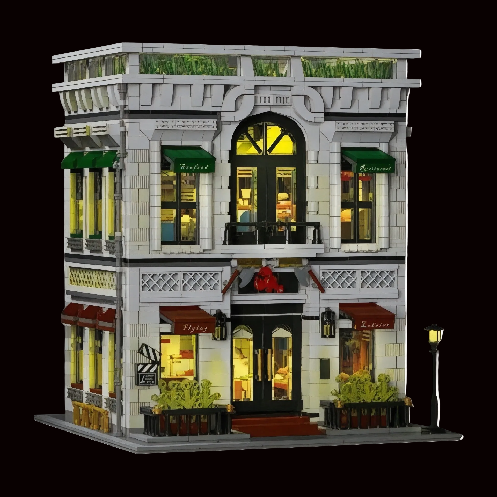 Flying Lobster 3-Level Seafood Restaurant Building Blocks Set | 4,132 Pieces | GJ-FL