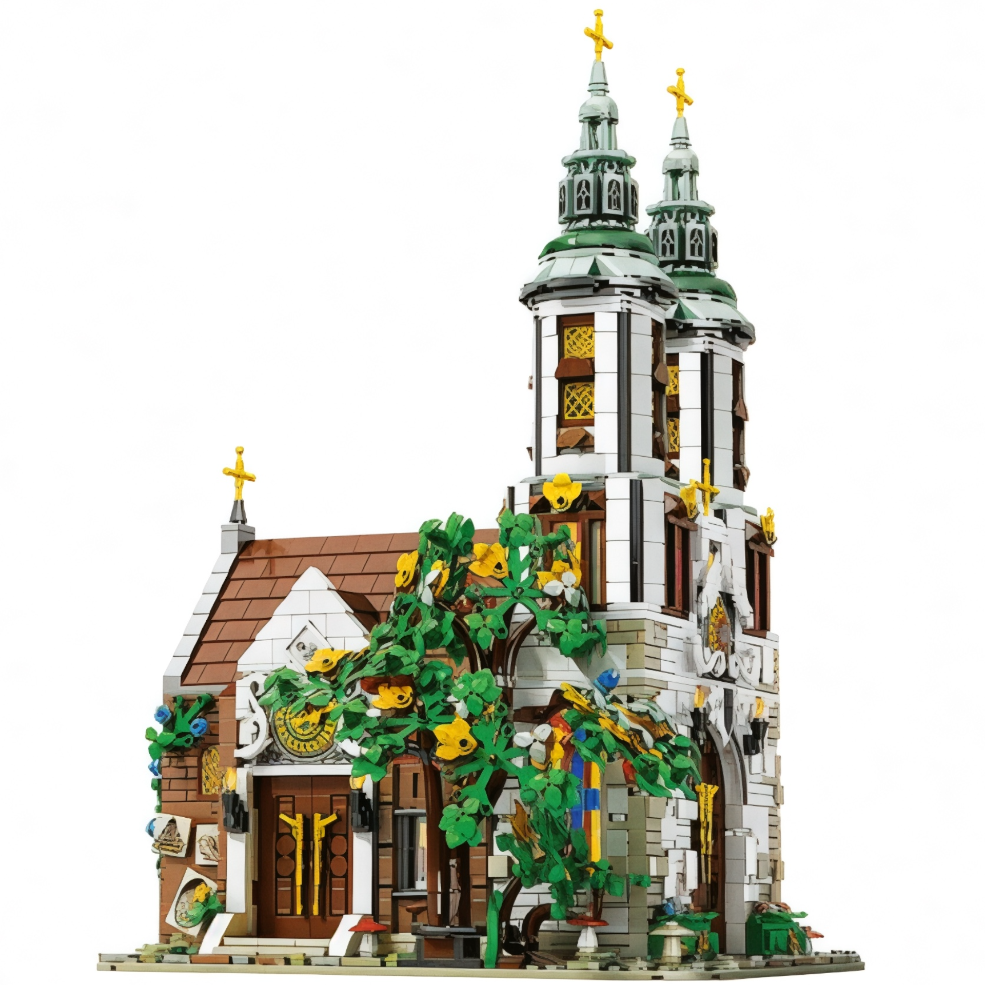 Small Medieval Church Model avec Sacristy 3056 pièces pour les 14 ans Small Medieval Church Model avec Sacristy 3056 pièces pour les 14 ans