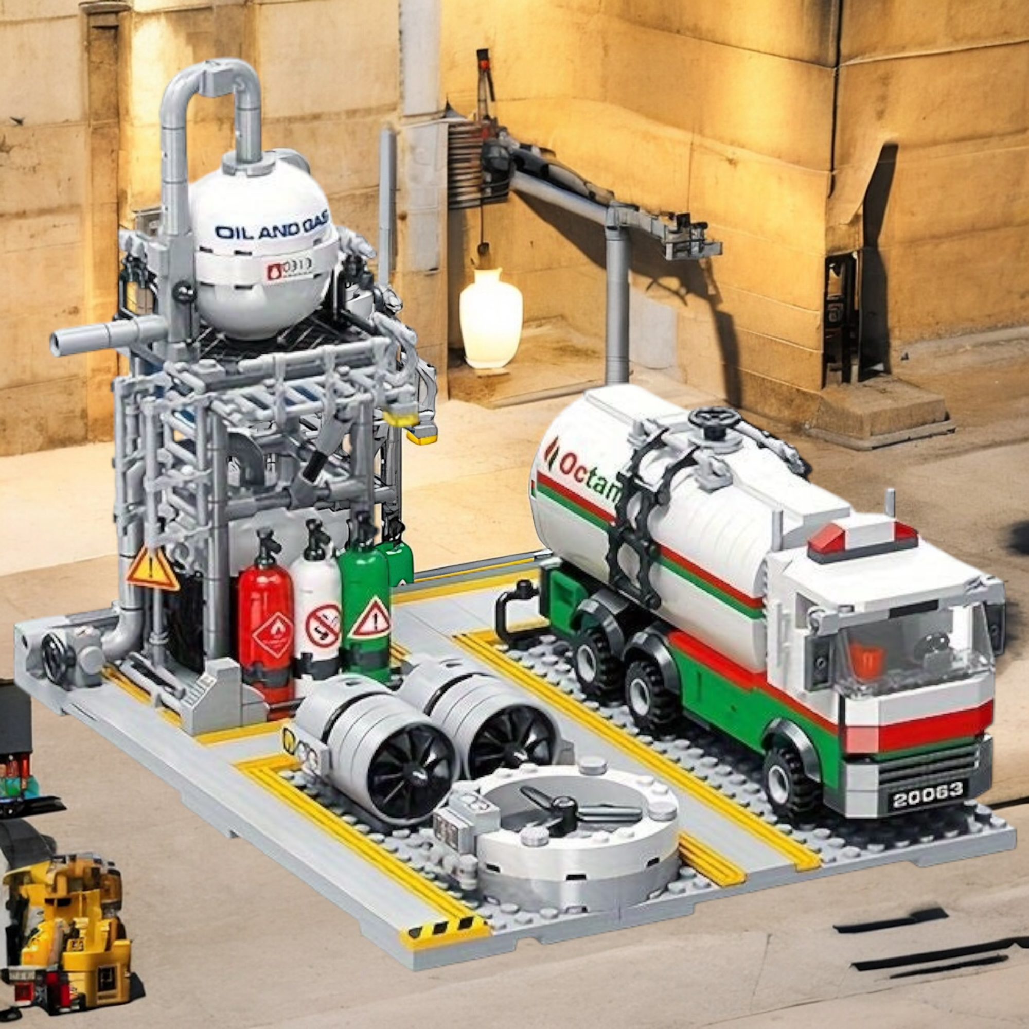 Chemical Plant: Loading Station City Building Blocks Set | General Jim's Toys | GJ-CPLS