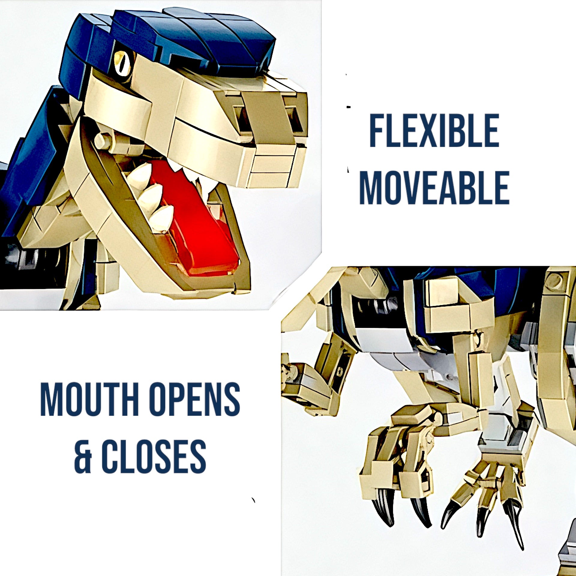 Velociraptor Dinosaur & Fossil 2-in-1 Building Blocks Set | General Jim's Toys & Bricks | GJ-VELO