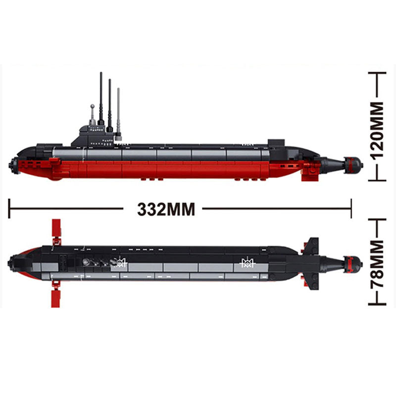 A-Class Nuclear Submarine Building Block Set | General Jim's Toys & Bricks | GJ-NUSM