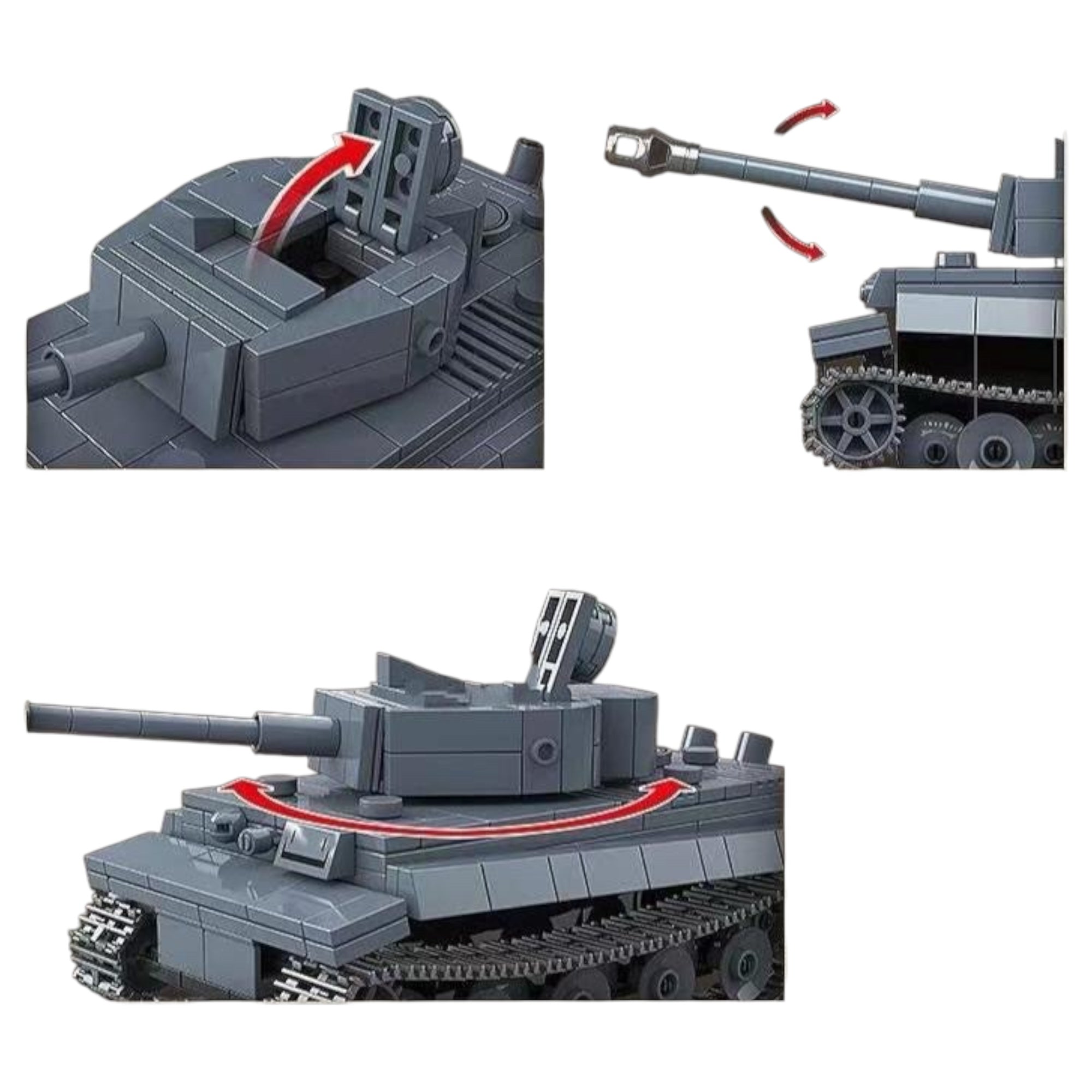 WWII Panzerkampfwagen VI Tiger I AUSF E Sd.Kfz.181 Building Blocks Tank Set| General Jim's Toys & Bricks | GJ-GPK6