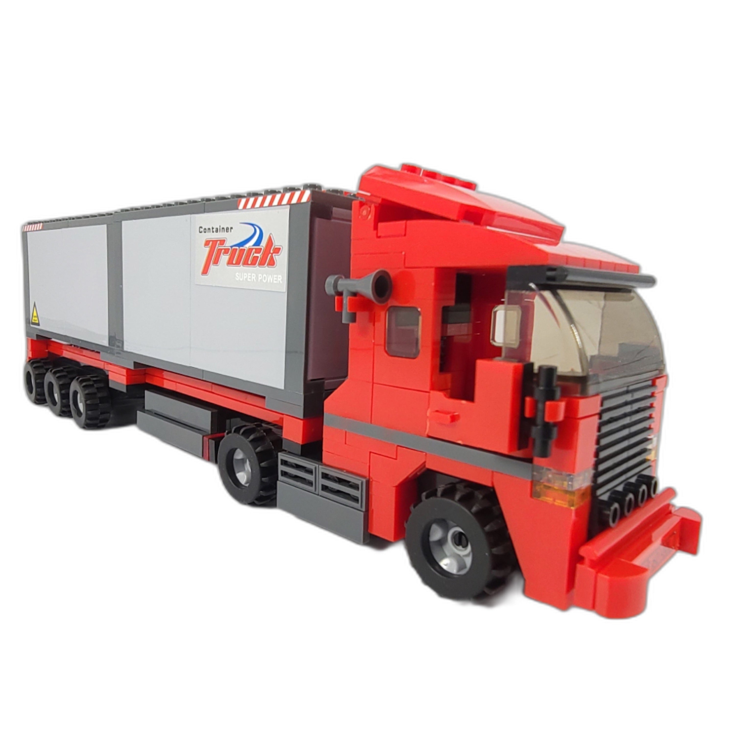 Mighty Red Hauler Double Container Truck Building Blocks Set | General Jim's Toys & Bricks | GJ-RWST