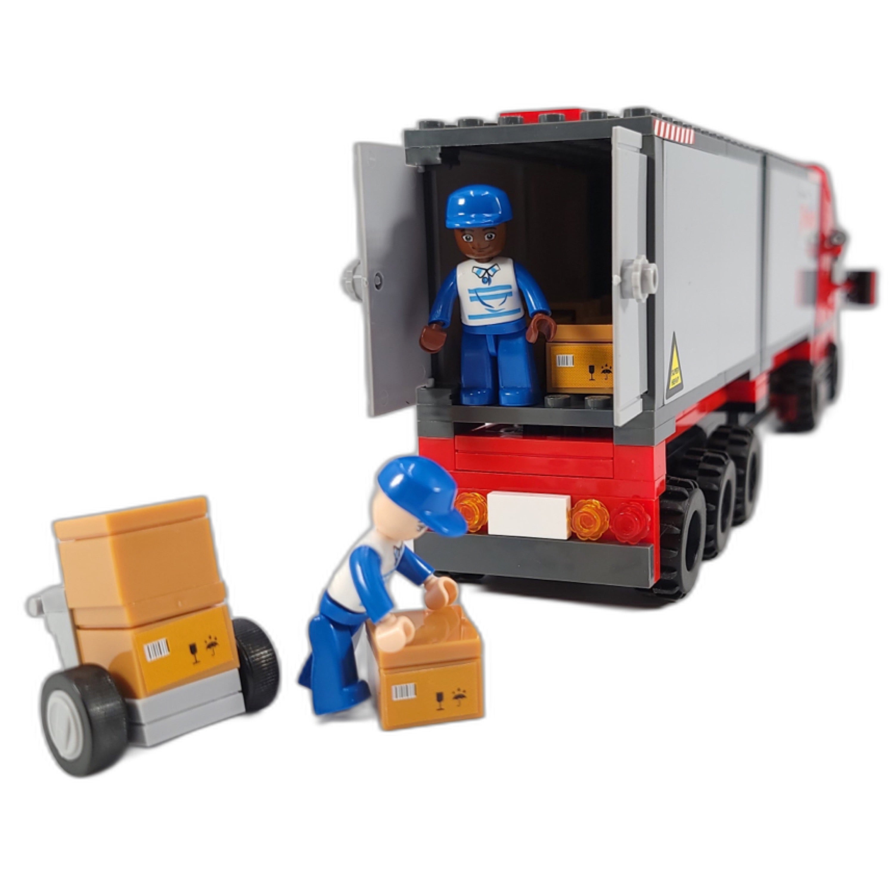 Mighty Red Hauler Double Container Truck Building Blocks Set | General Jim's Toys & Bricks | GJ-RWST
