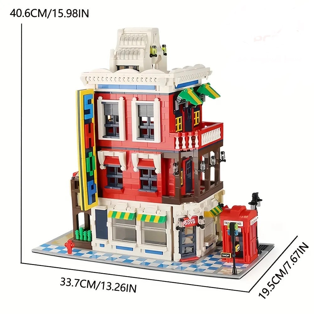 City Corner Shop & Market Building Block Set | General Jim's Toys & Bricks | GJ-CSB