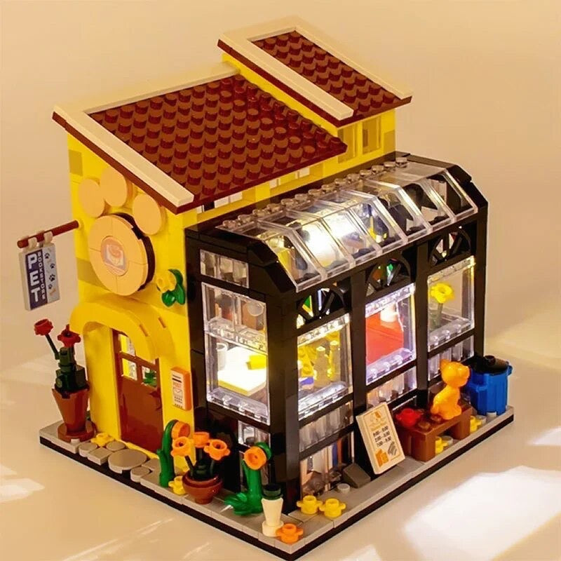 Open Box Cat Cafe Modular Building Bookshop Toy Building Blocks Bricks Set | General Jim's