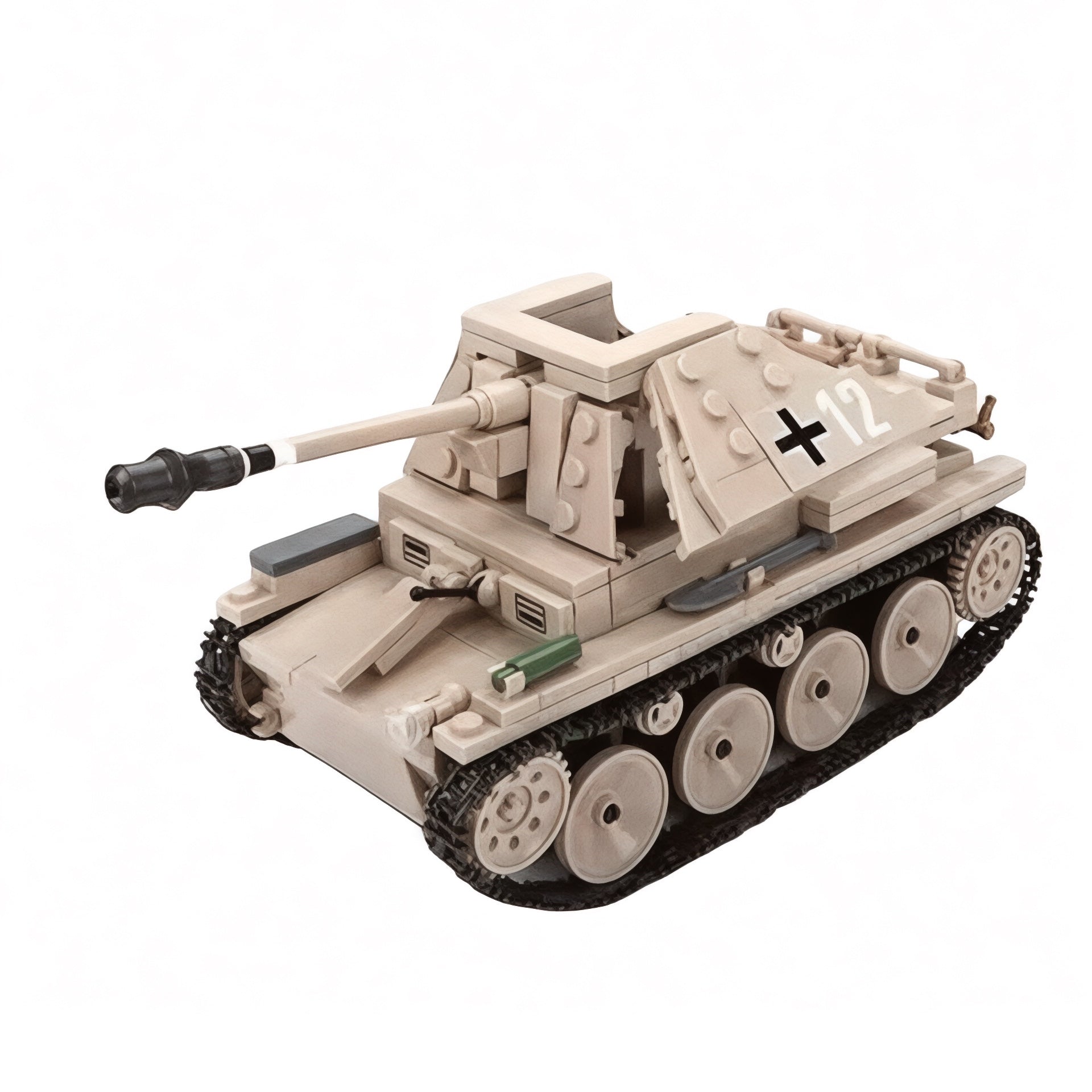 German Marder III Tank Destroyer SD.KFZ.138 Building Blocks Set | General Jim's Toys & Bricks | GJ-GTD