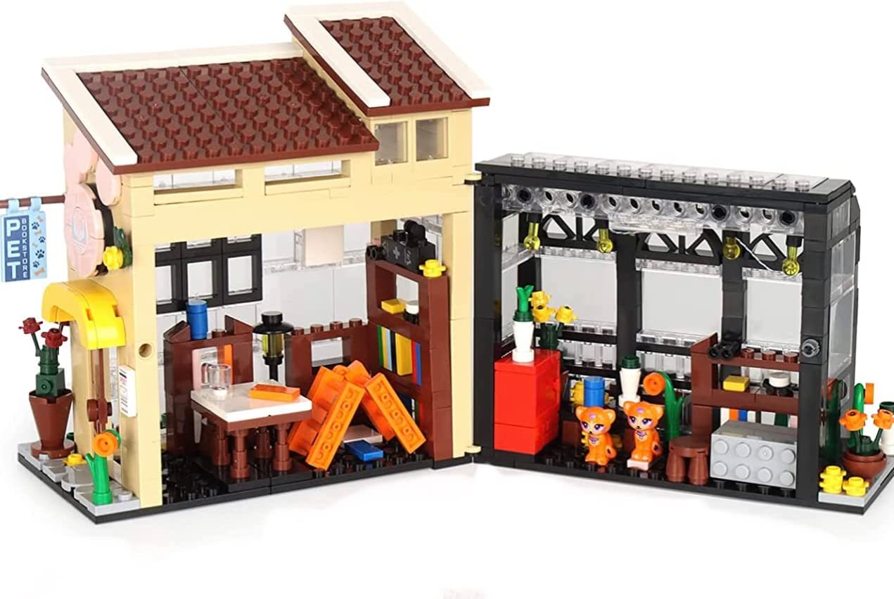 Cat Café Modular Building Bookshop Toy Building Blocks Bricks Set General Jim's Opening 2