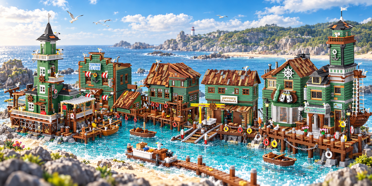 Harbortown Boat House Diner Building Blocks Set | General Jim’s Toys & Bricks | GJ-BHD