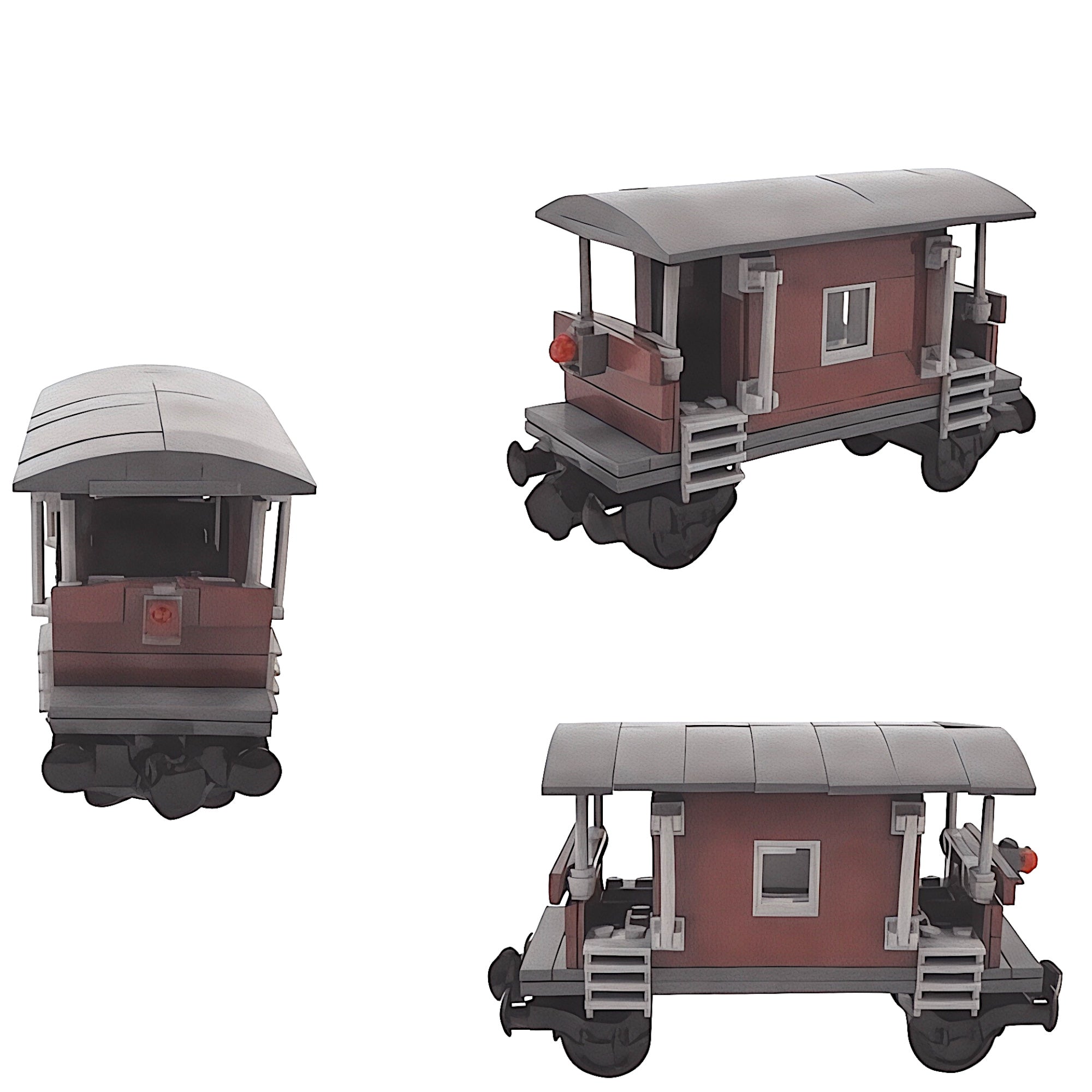 Retro Train Caboose Carriage Building Bricks Set | General Jim's Toys & Bricks | GJ-TCC