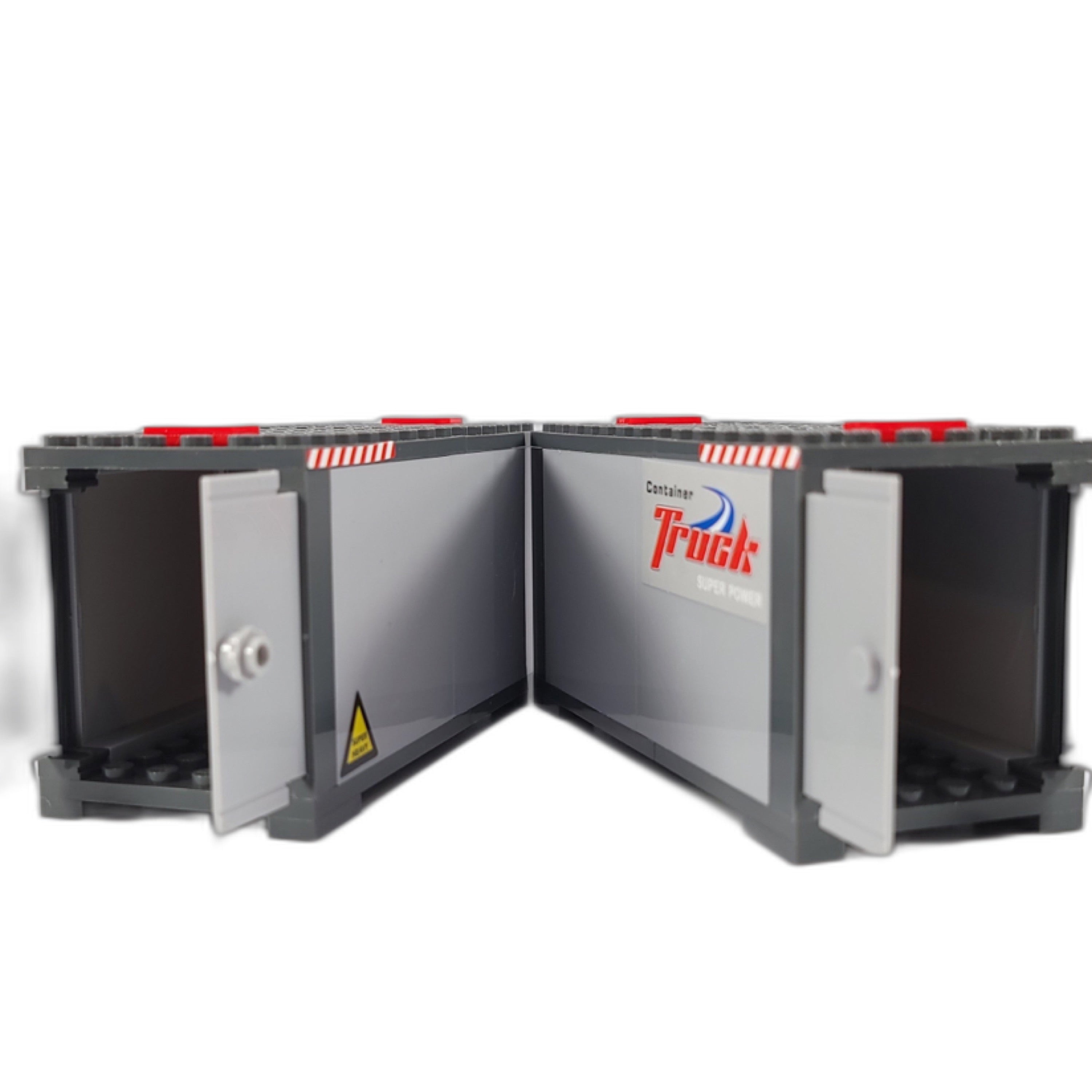 Mighty Red Hauler Double Container Truck Building Blocks Set | General Jim's Toys & Bricks | GJ-RWST