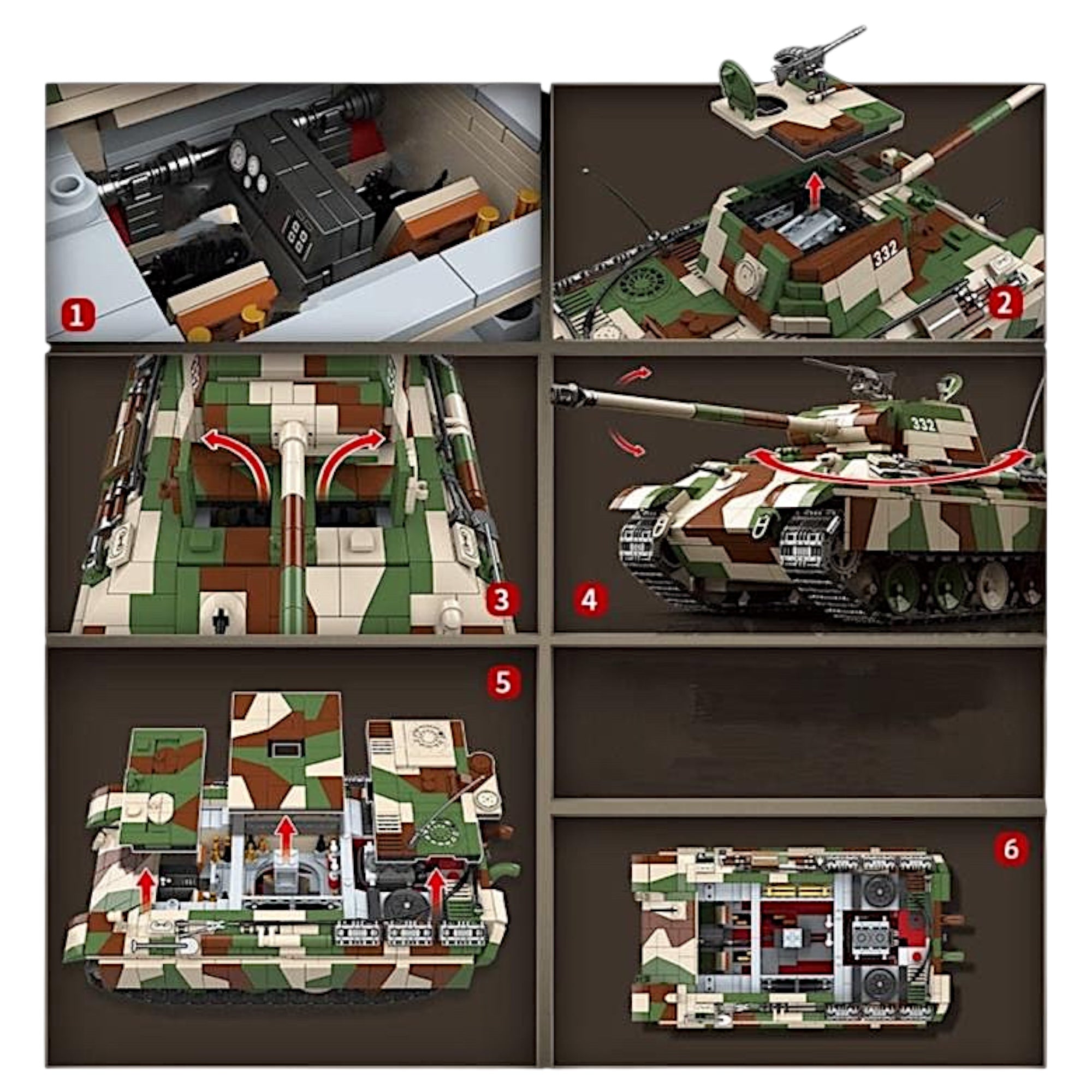 Panzerkampfwagen V 332 Panther Tank Building Blocks Set | AUSF.G SD.KFZ.171 332 | General Jim's Toys & Bricks | GJ-GPV332