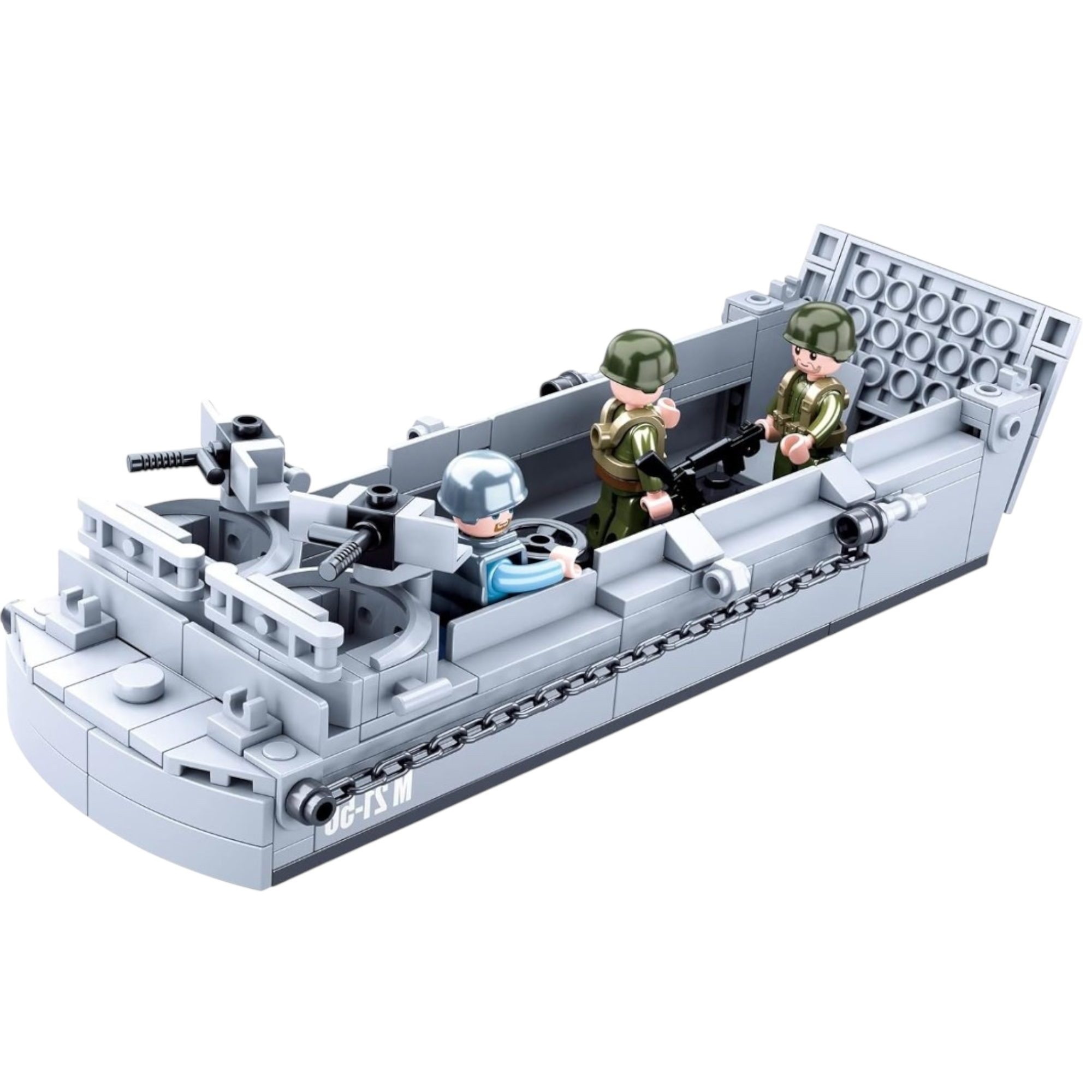 WWII Military Higgins Boat Landing Craft and Vehicle Building Block Set | General Jim's Toys & Bricks | GJ-LCN
