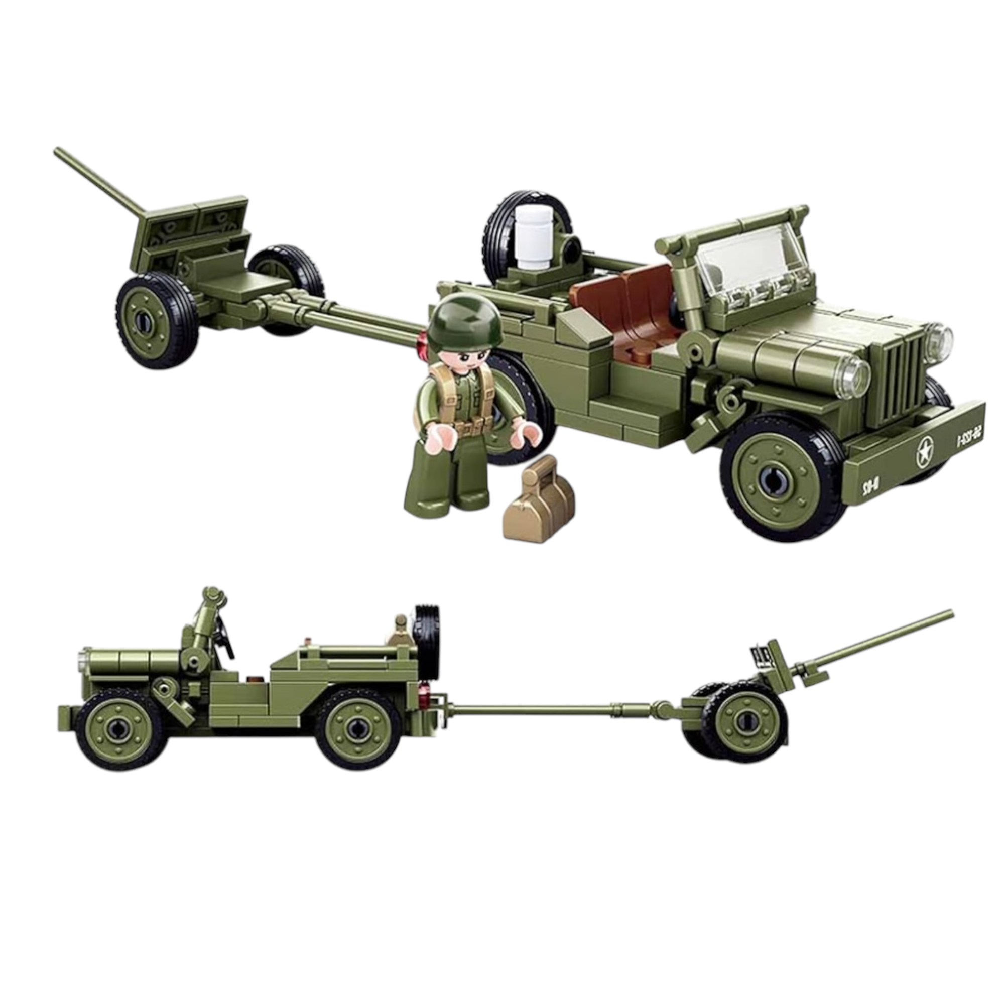 WWII Military Higgins Boat Landing Craft and Vehicle Building Block Set | General Jim's Toys & Bricks | GJ-LCN