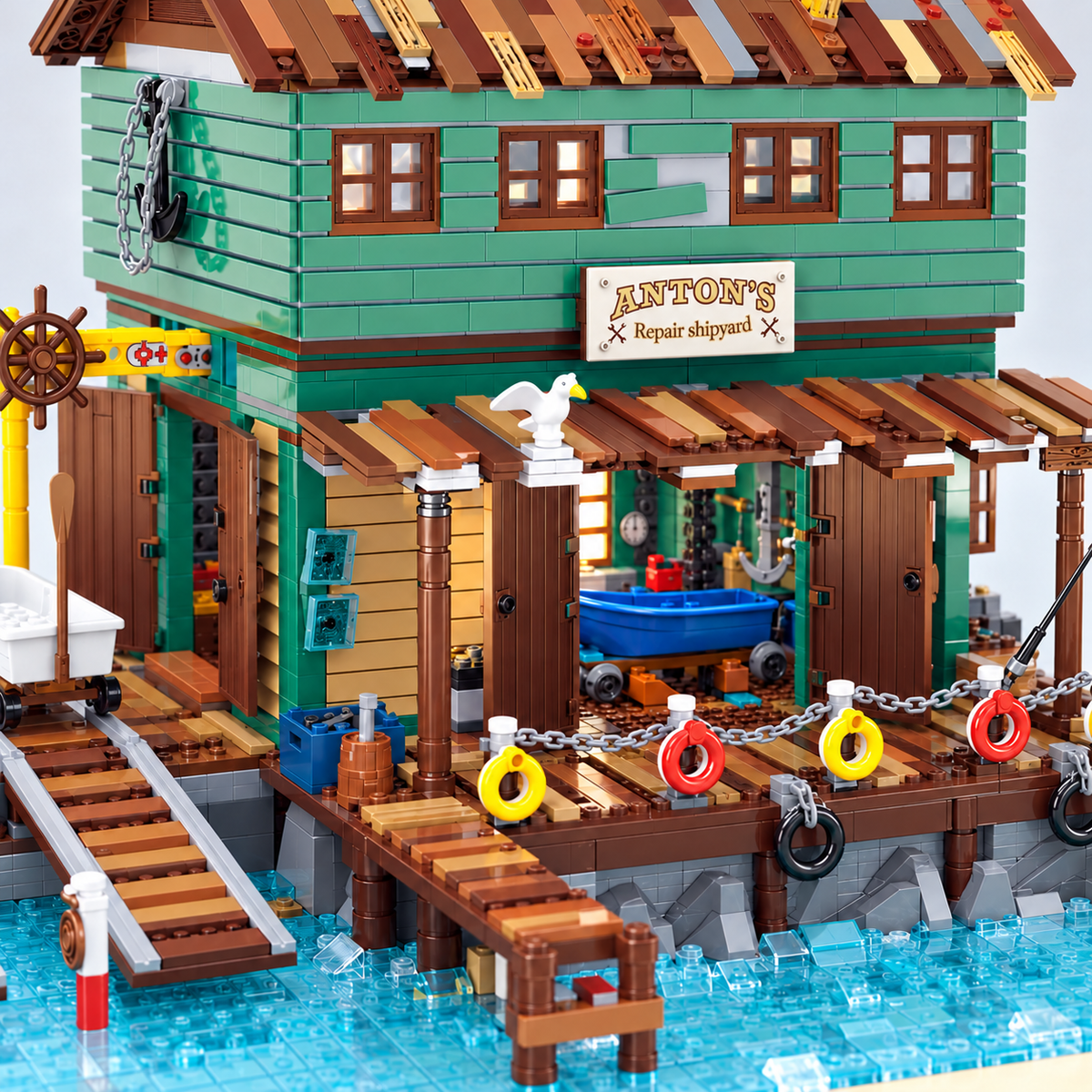 Harbortown Ship Repair Yard Building Block Set | General Jim’s Toys & Bricks | GJ-SRY