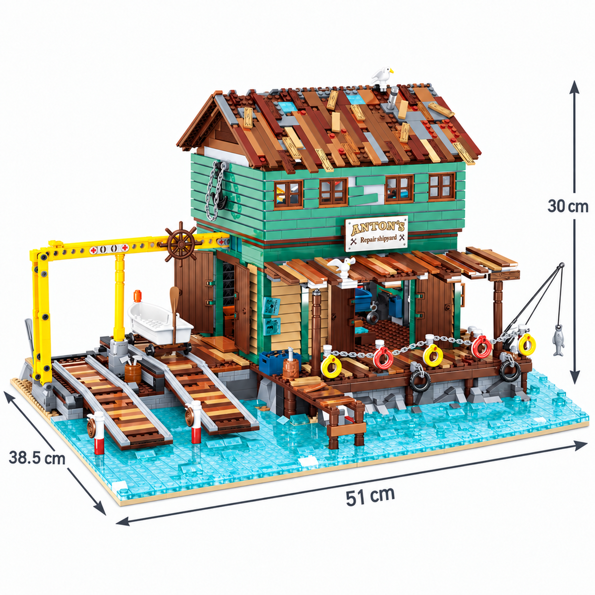 Harbortown Ship Repair Yard Building Block Set | General Jim’s Toys & Bricks | GJ-SRY