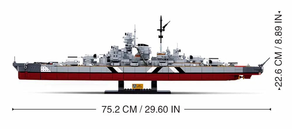 2-in-1 German Bismarck & Tirpitz Battleship Building Block Set | 1,849-Piece Historical Building Block Set | GJ-BIS