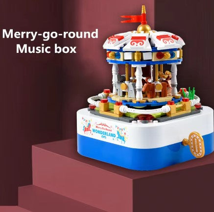 Musical Merry-Go-Round Building Block Set | General Jim's Toys & Bricks | GJ-MBMW