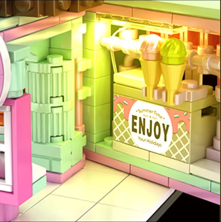 Gelato Ice Cream Shop Building Blocks Set | General Jim’s Toys & Bricks | GJ-GS